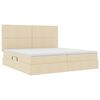 vidaXL Lit avec rangement et LED avec LED Cr&egrave;me 200 x 200 cm Polyester