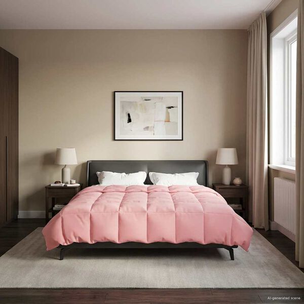 vidaXL Duvet complet toute l'ann&eacute;e Rose 200 x 240 cm Microfibre