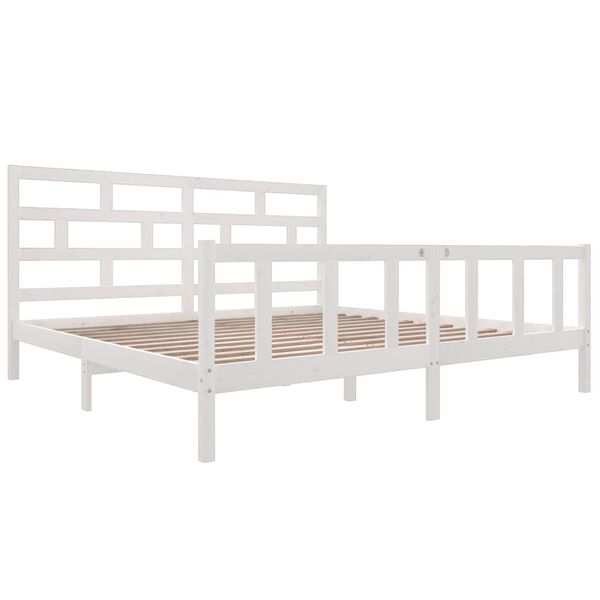 vidaXL Cadre de lit sans matelas blanc bois massif 200x200 cm