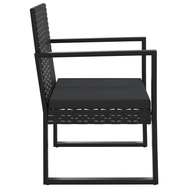 vidaXL Fauteuil de jardin avec coussin Noir R&eacute;sine tress&eacute;e