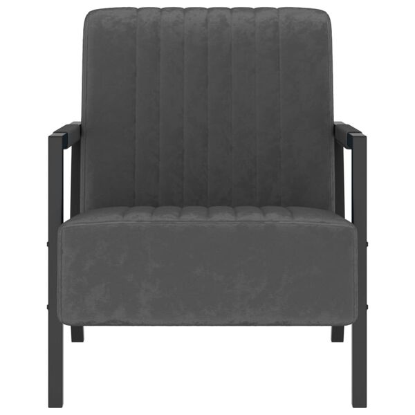 vidaXL Fauteuil gris fonc&eacute; velours