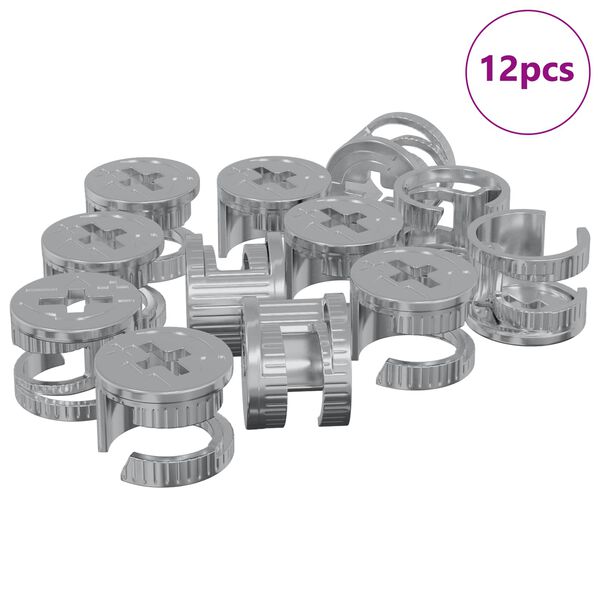 vidaXL &Eacute;crous &agrave; Verrou &agrave; Came 12 pcs Argent&eacute; 15 x 11,5 mm M&eacute;tал