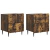 vidaXL Cabinet de chevet 2 pcs Ch&ecirc;ne fum&eacute; 43 x 34,5 x 49,5 cm