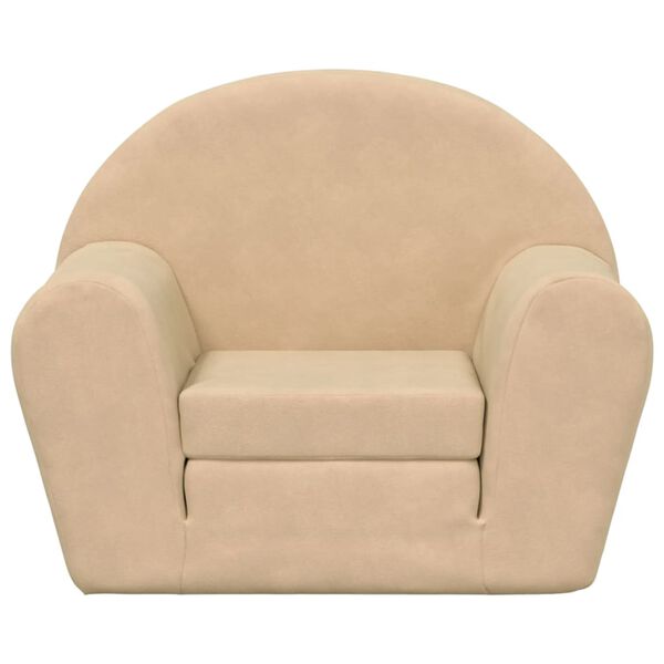 vidaXL Canap&eacute;-lit pour enfants Cr&egrave;me Peluche douce