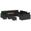 vidaXL Ensemble de canap&eacute; de jardin 13 pc Noir polyrotin
