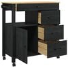 vidaXL Chariot de cuisine Uni Noir