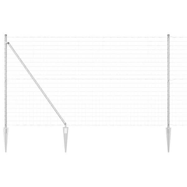 vidaXL Cl&ocirc;ture avec poteau Argent&eacute; 1,5 x 10 m Acier