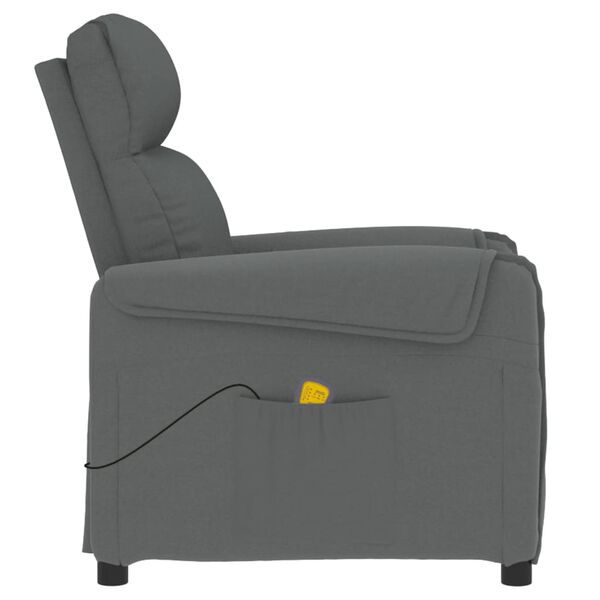 vidaXL Fauteuil de massage Gris fonc&eacute; Tissu