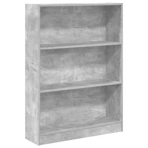 vidaXL Biblioth&egrave;que gris b&eacute;ton 80x24x109 cm bois d'ing&eacute;nierie