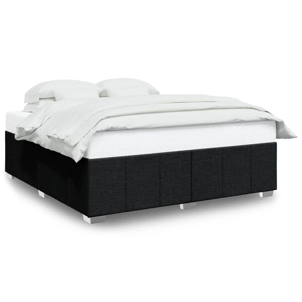 vidaXL Cadre de lit sans matelas noir 180x200 cm tissu