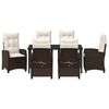 vidaXL Ensemble de salle &agrave; manger pour jardin 7 pcs Marron polyrotin