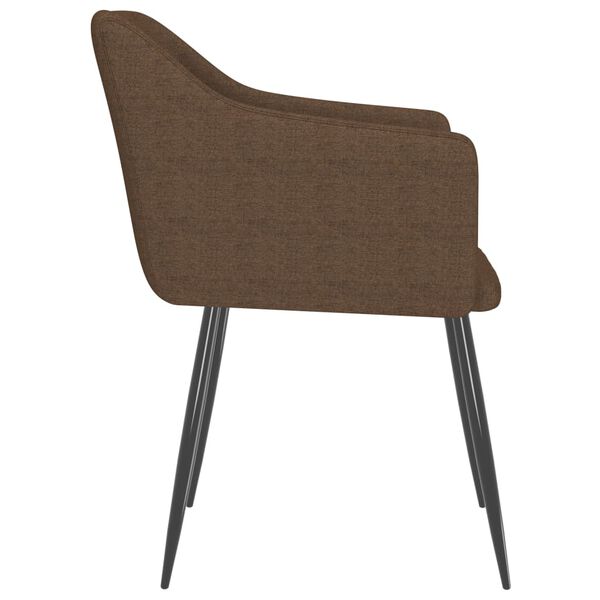 vidaXL Chaises &agrave; manger lot de 2 marron tissu