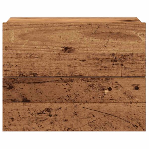 vidaXL Table de chevet murale vieux bois 40x32x30 cm