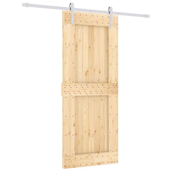 vidaXL Porte coulissante et kit de quincaillerie 85x210 cm pin massif