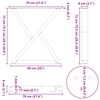 vidaXL Pieds de table &agrave; manger 2 pi&egrave;ces Acier naturel 70 x (72-73,3) cm Acier