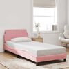 vidaXL Cadre de lit avec t&ecirc;te de lit Dover rose 90x190 cm velours