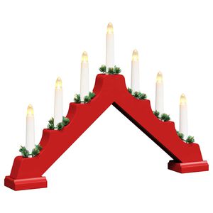 vidaXL Pont de bougie de No&euml;l Rouge 39.5 x 5 x 29 cm Pin massif