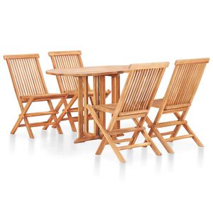 vidaXL Ensemble &agrave; manger d'ext&eacute;rieur pliable 5 pcs Bois solide de teck