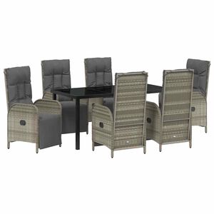 vidaXL Ensemble de salle &agrave; manger pour jardin 7 pcs Gris polyrotin