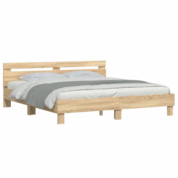 vidaXL Cadre de lit sans matelas chêne sonoma 180x200 cm