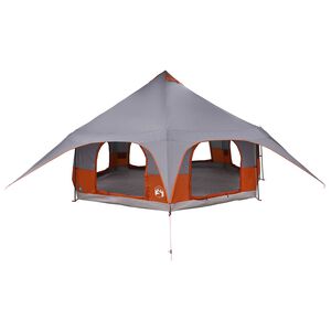 vidaXL Tente familiale Gris et orange 10 personnes