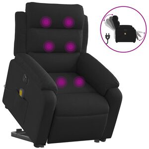vidaXL Fauteuil inclinable de massage &eacute;lectrique Noir Tissu