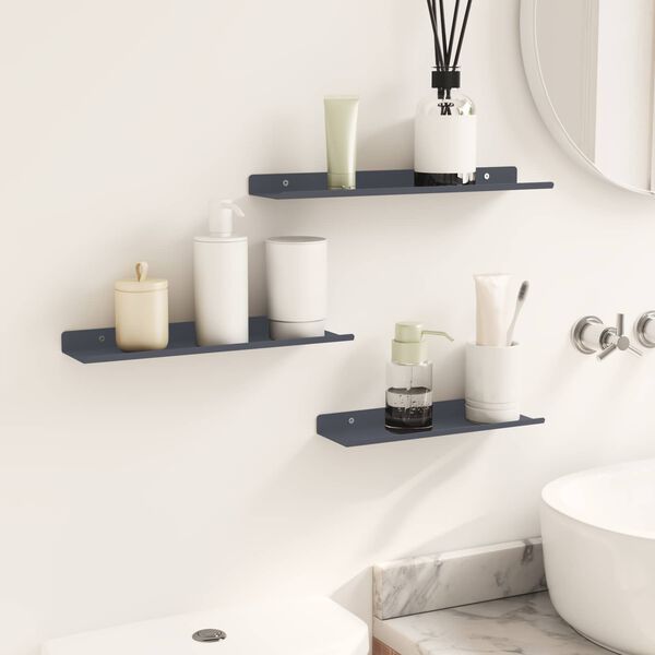 vidaXL &Eacute;tag&egrave;re flottante 3 pcs Anthracite 40 x 9 x 2,5 cm Acier