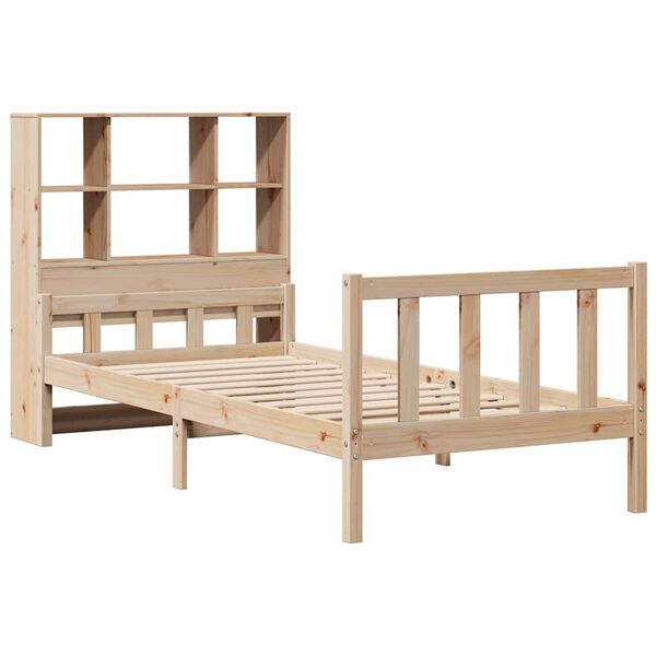 vidaXL Lit biblioth&egrave;que sans matelas 90x190 cm bois de pin massif
