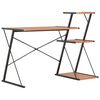 vidaXL Bureau avec &eacute;tag&egrave;re Noir et marron 116x50x93 cm
