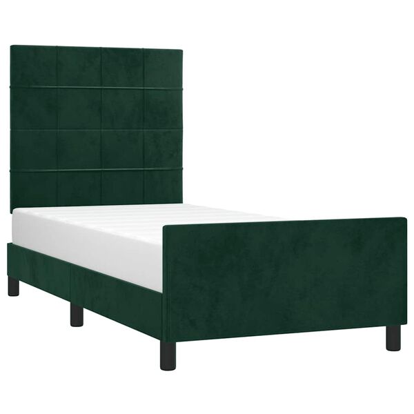 vidaXL Cadre de lit sans matelas vert fonc&eacute; 80x200 cm velours