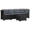 vidaXL Canap&eacute; de jardin 4 places avec coussins look rotin PP