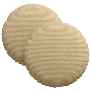 vidaXL Coussins de si&egrave;ge 2 pc Tissu en velours c&ocirc;tel&eacute; Vert gris
