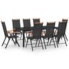 vidaXL Ensemble &agrave; manger de jardin 9 pcs aluminium noir