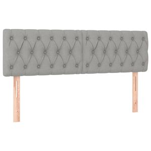 vidaXL T&ecirc;tes de lit 2 pcs Gris clair 80x7x78/88 cm Tissu