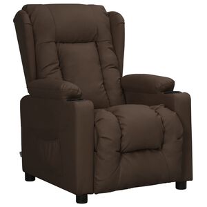 vidaXL Fauteuil inclinable Marron Similicuir
