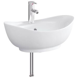 vidaXL Lavabo de salle de bain avec robinet et &eacute;vacuation Chrome