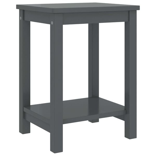vidaXL Table de chevet gris foncé 35x30x47 cm bois de pin massif