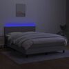 vidaXL Sommier &agrave; lattes de lit et matelas et LED Gris clair 140x200 cm