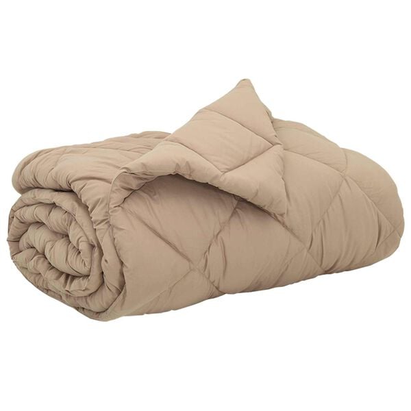 vidaXL Duvet complet toute l'ann&eacute;e Taupe 240 x 200 cm Microfibre