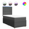 vidaXL Sommier &agrave; lattes de lit avec matelas Gris fonc&eacute; 90x200 cm Tissu