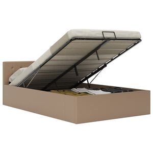 vidaXL Cadre de lit &agrave; rangement hydraulique sans matelas 140x200 cm