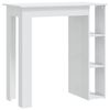 vidaXL Table de bar et &eacute;tag&egrave;re Blanc brillant Bois d'ing&eacute;nierie