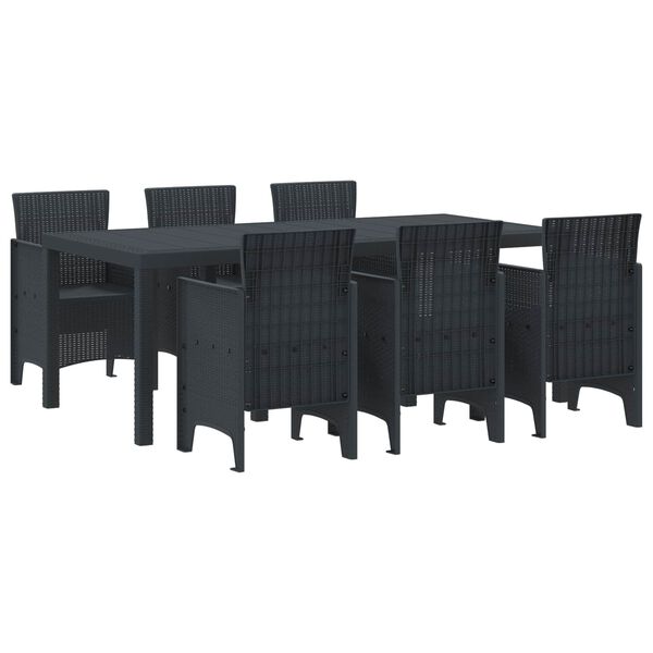 vidaXL Ensemble de salle &agrave; manger pour jardin 7 pcs Anthracite