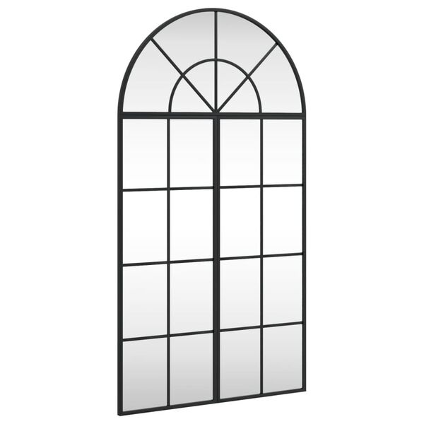 vidaXL Miroir mural noir 60x110 cm arche fer
