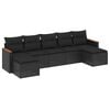 vidaXL Salon de jardin 7 pcs avec coussins noir r&eacute;sine tress&eacute;e