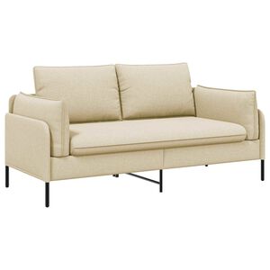 vidaXL Sofa 2 places Cr&egrave;me 188 x 81 x 89 cm Tissu