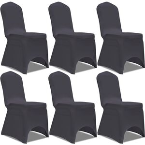 vidaXL Housse de chaise extensible 6 pcs anthracite