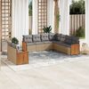 vidaXL Salon de jardin avec coussins 9 pcs beige r&eacute;sine tress&eacute;e