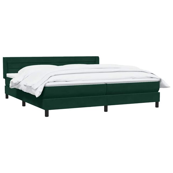 vidaXL Sommier &agrave; lattes de lit et matelas vert fonc&eacute; 180x210cm velours