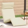 vidaXL Chaise longue pliante cr&egrave;me 175x54x8,5 cm tissu oxford